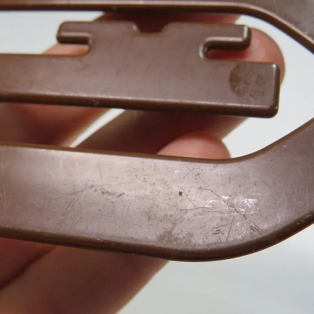 RARE Vintage 70s Tupperware Jumbo Paper Clip - Chocolate Brown Retro Office